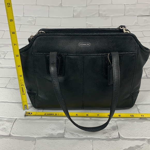 Coach Black Leather Taylor Bette Mini Satchel Handbag Crossbody Zip close - Picture 12 of 14
